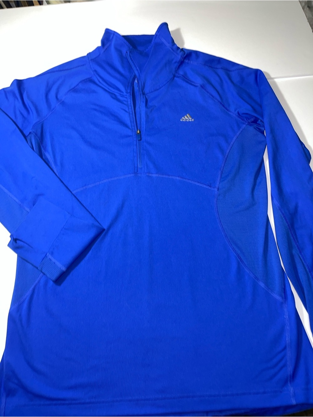 adidas Men's Blue Half-Zip Performance Jacket